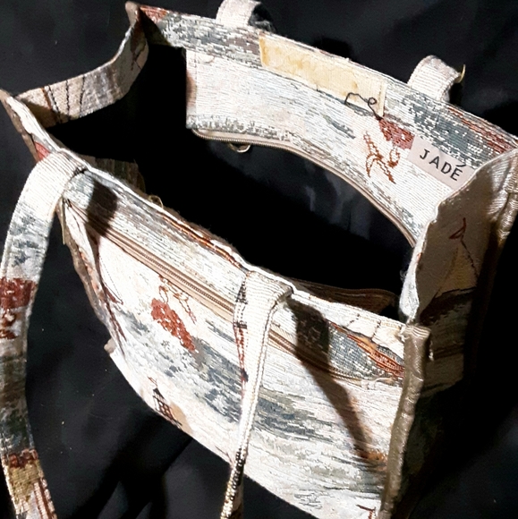 1990's tapestry carpet bag w/ nautical design - Picture 4 of 7